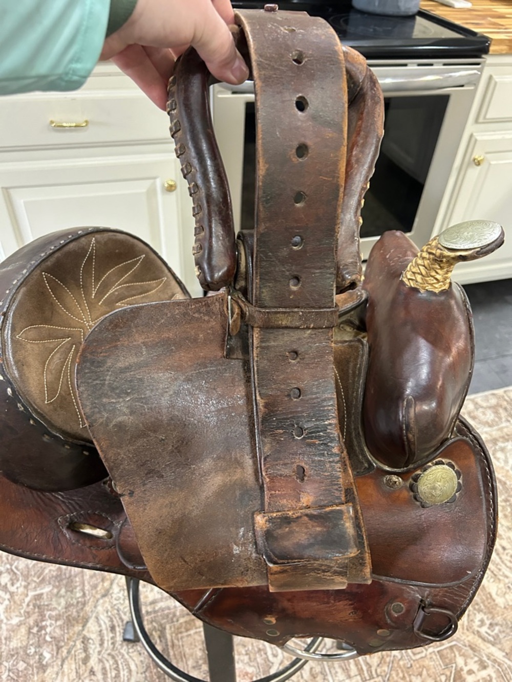 Vintage Youth Western Leather Saddle. 14” Seat. - Picture 15 of 16